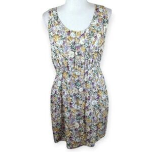 FOREVER 21 PURPLE, YELLOW, & WHITE FLORAL DRESS SZ.M EUC